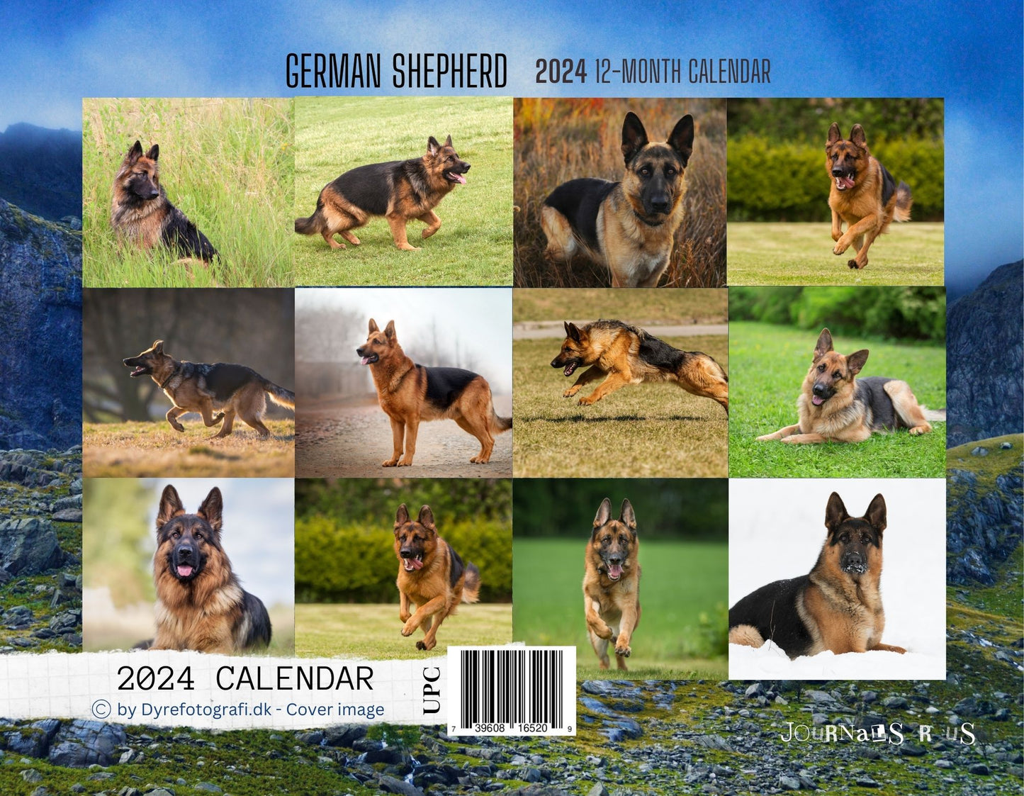 German Shepherd 2024 Monthly Calendar- (Jan - Dec 2024)
